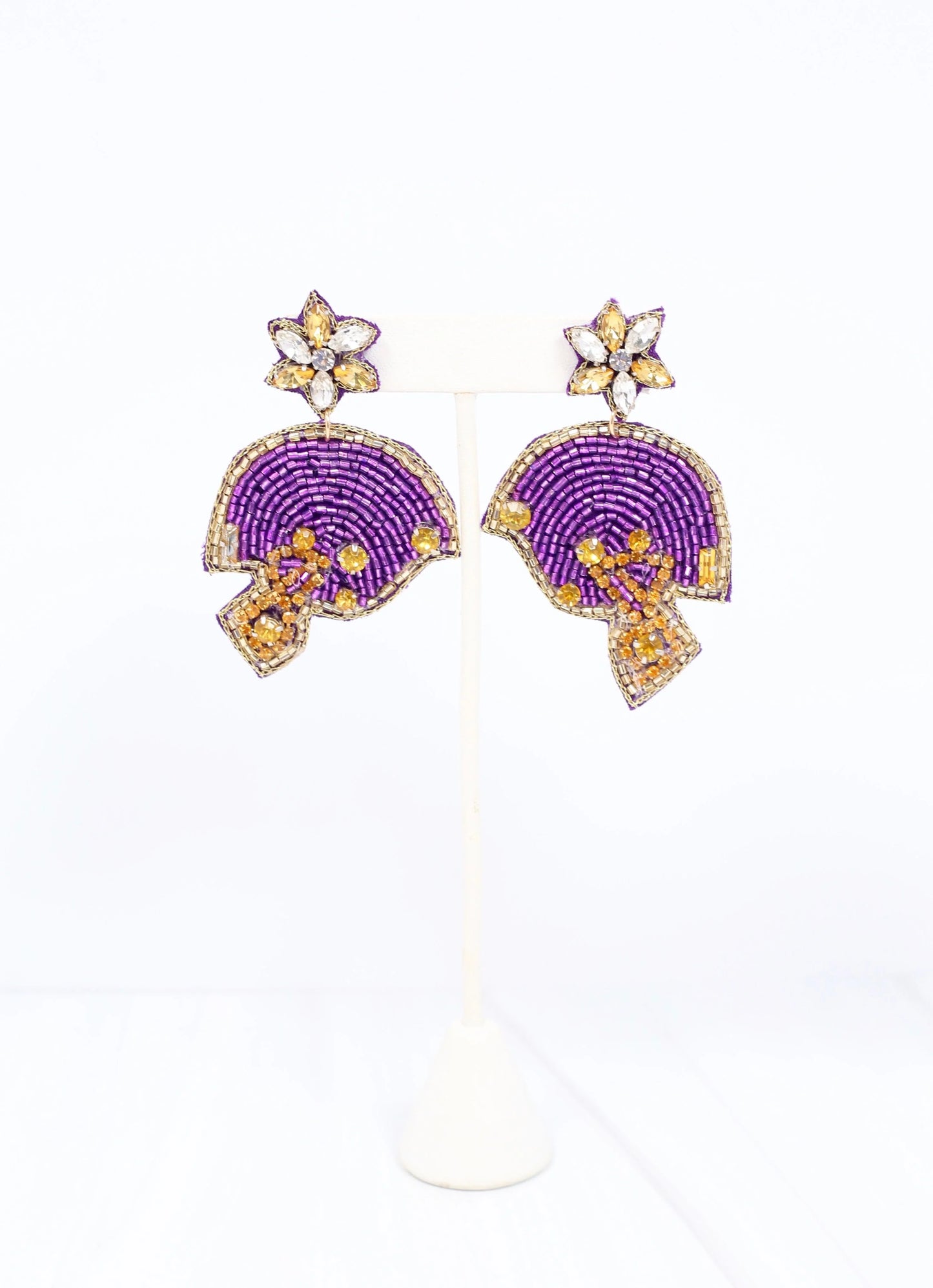 Beaded Football Helmet Earrings