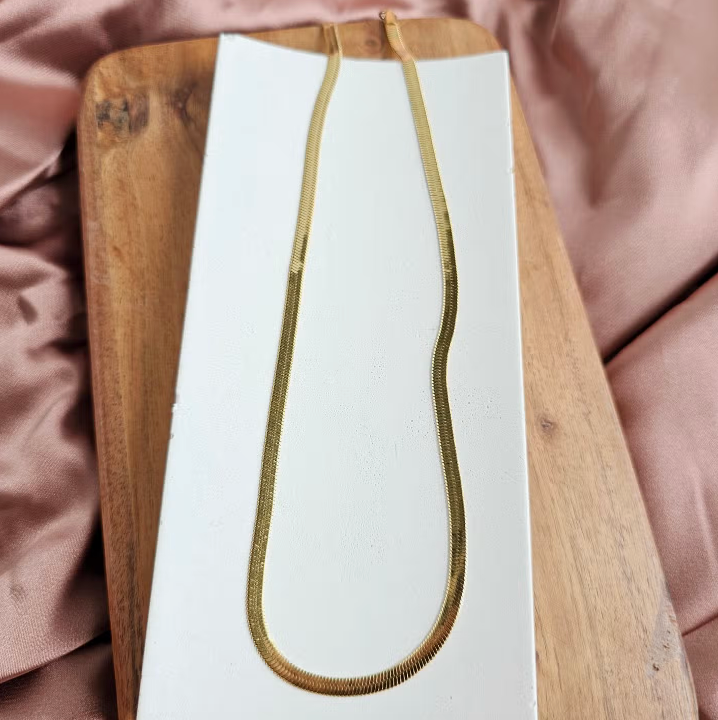 Luxe Gold Herringbone Chain Necklace