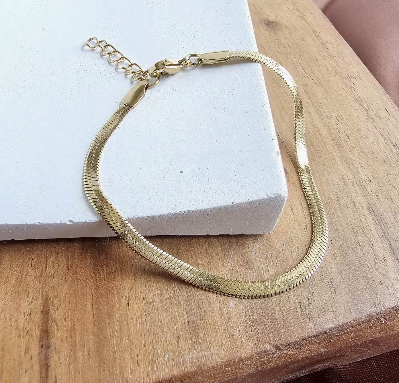 Luxe Gold Herringbone Bracelet