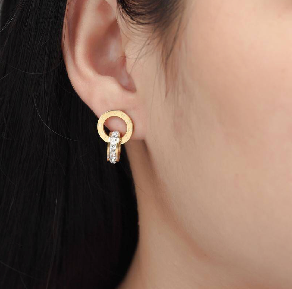 Roman Number Link Earrings