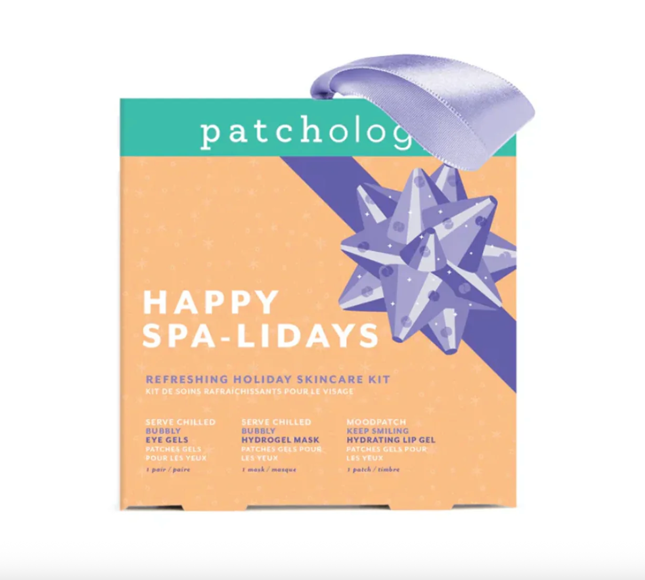 Patcholog Happy Spa-Lidays skincare kit packaging on a white background