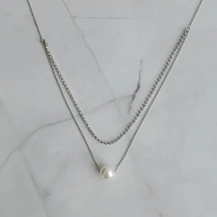 Layered Pearl and Shine Necklace