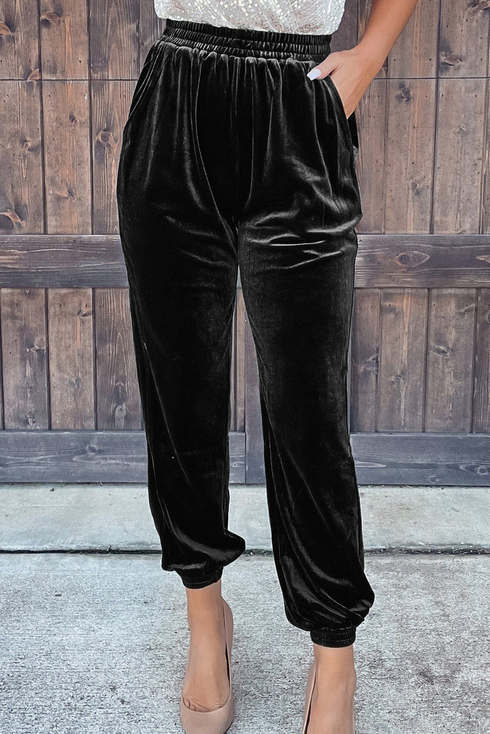 Solid Velvet Joggers