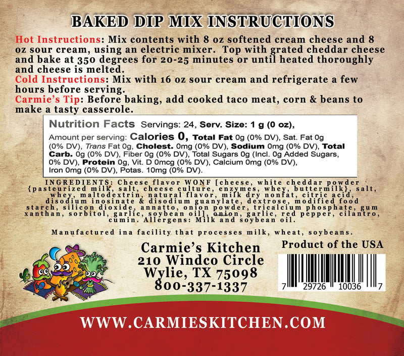 Carmie's Kitchen Baked Dip Mix