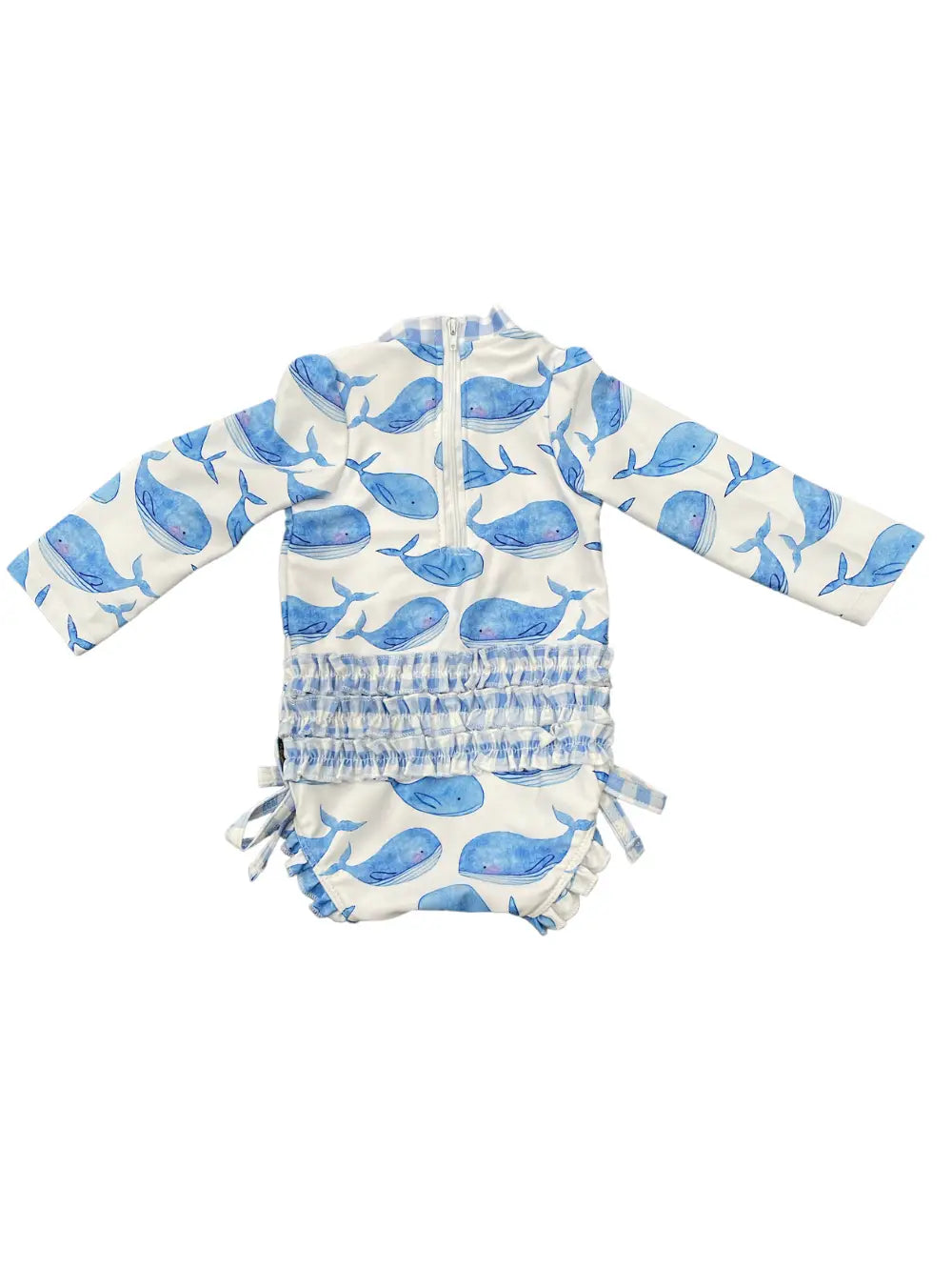 Whales - Ruffle Bottom Swimsuit
