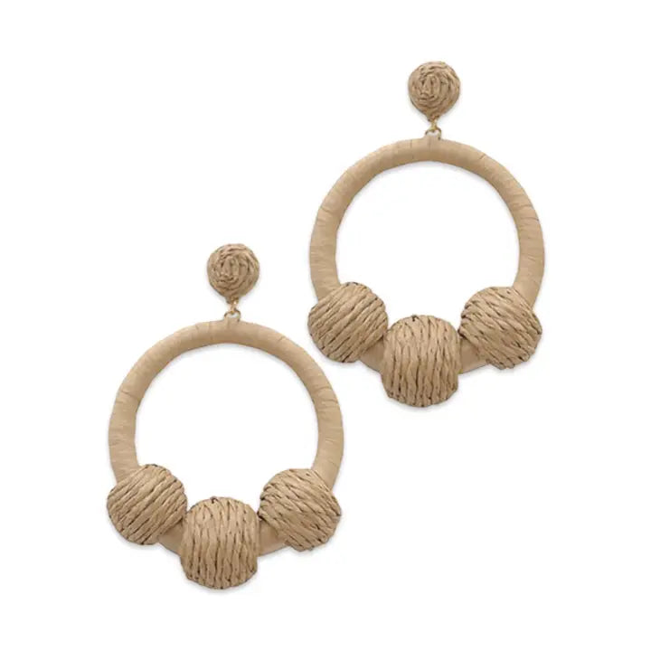 Raffia Wrapped Ball Hoop