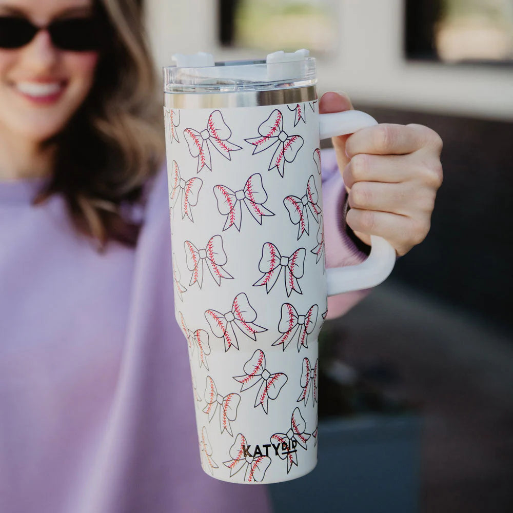 Baseball Bow Tumbler Cup