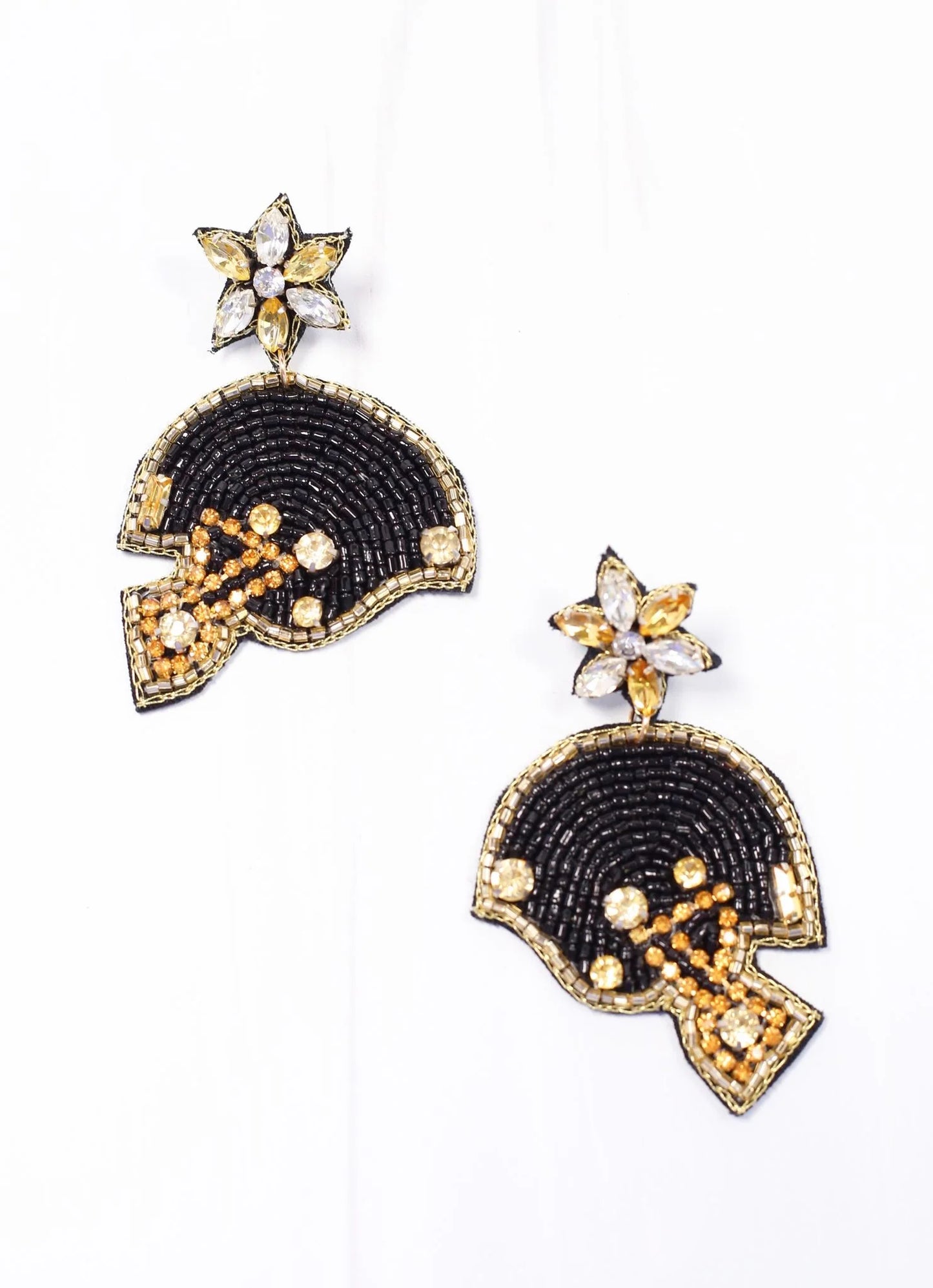Beaded Football Helmet Earrings