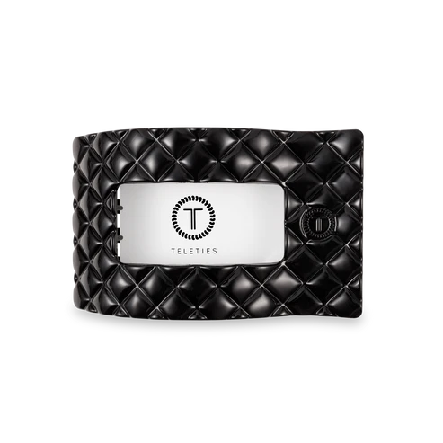 Jet Black Quilted Hair Clip