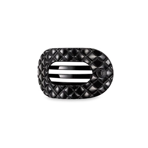 Jet Black Quilted Hair Clip