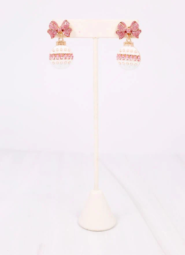 Glittery Bow Ornament Earring