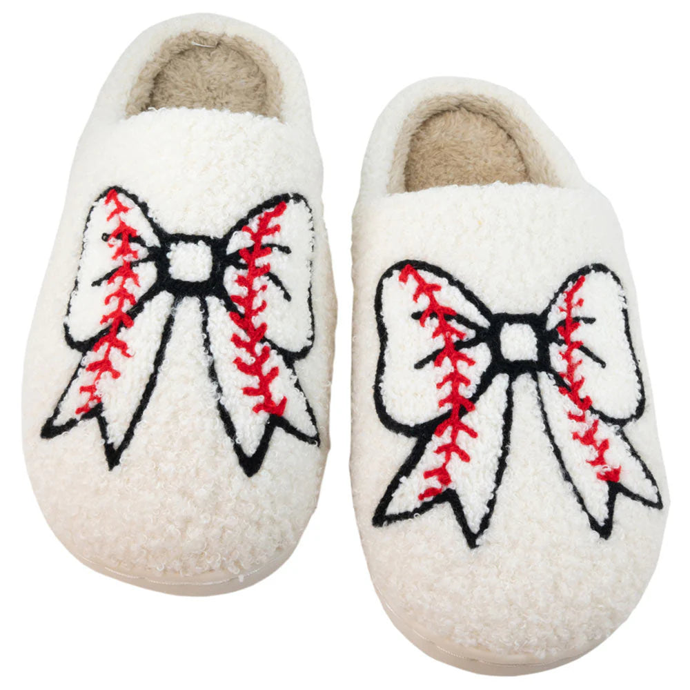 Baseball Bow Slippers