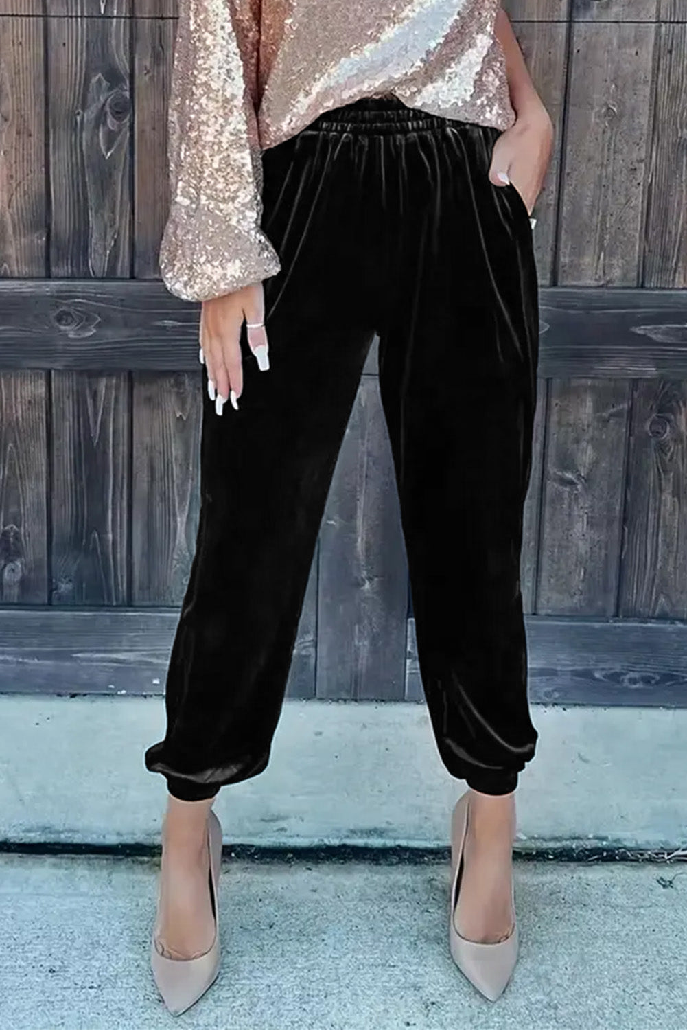 Solid Velvet Joggers