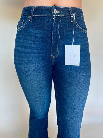 High Rise Dark Stone Flare Jeans
