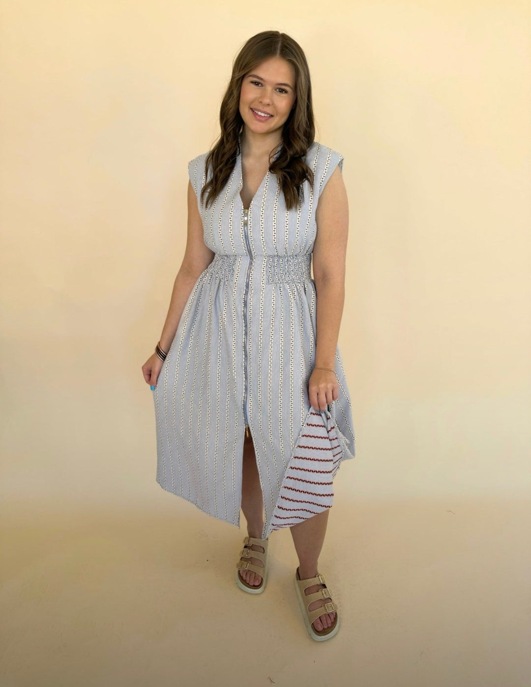 Hallie Sleeveless Denim Dress