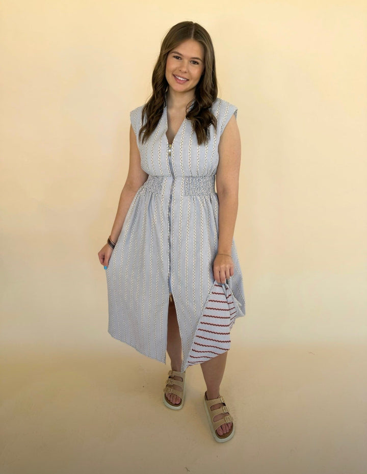 Hallie Sleeveless Denim Dress