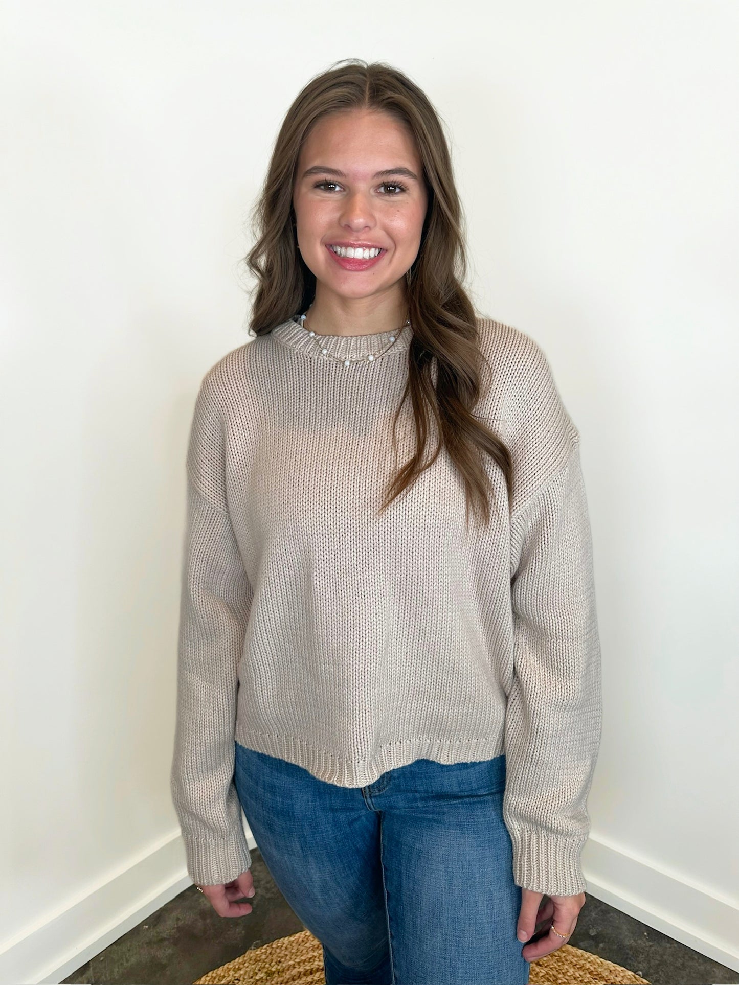 Allodia Cropped Knit Sweater