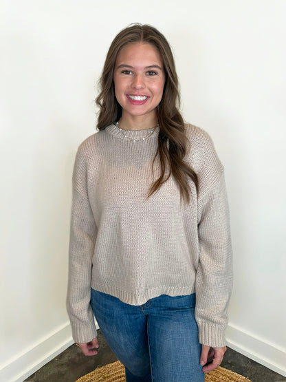 Allodia Cropped Knit Sweater