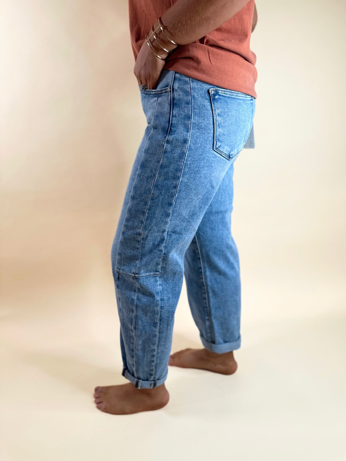 Alira High Rise Barrel Jeans