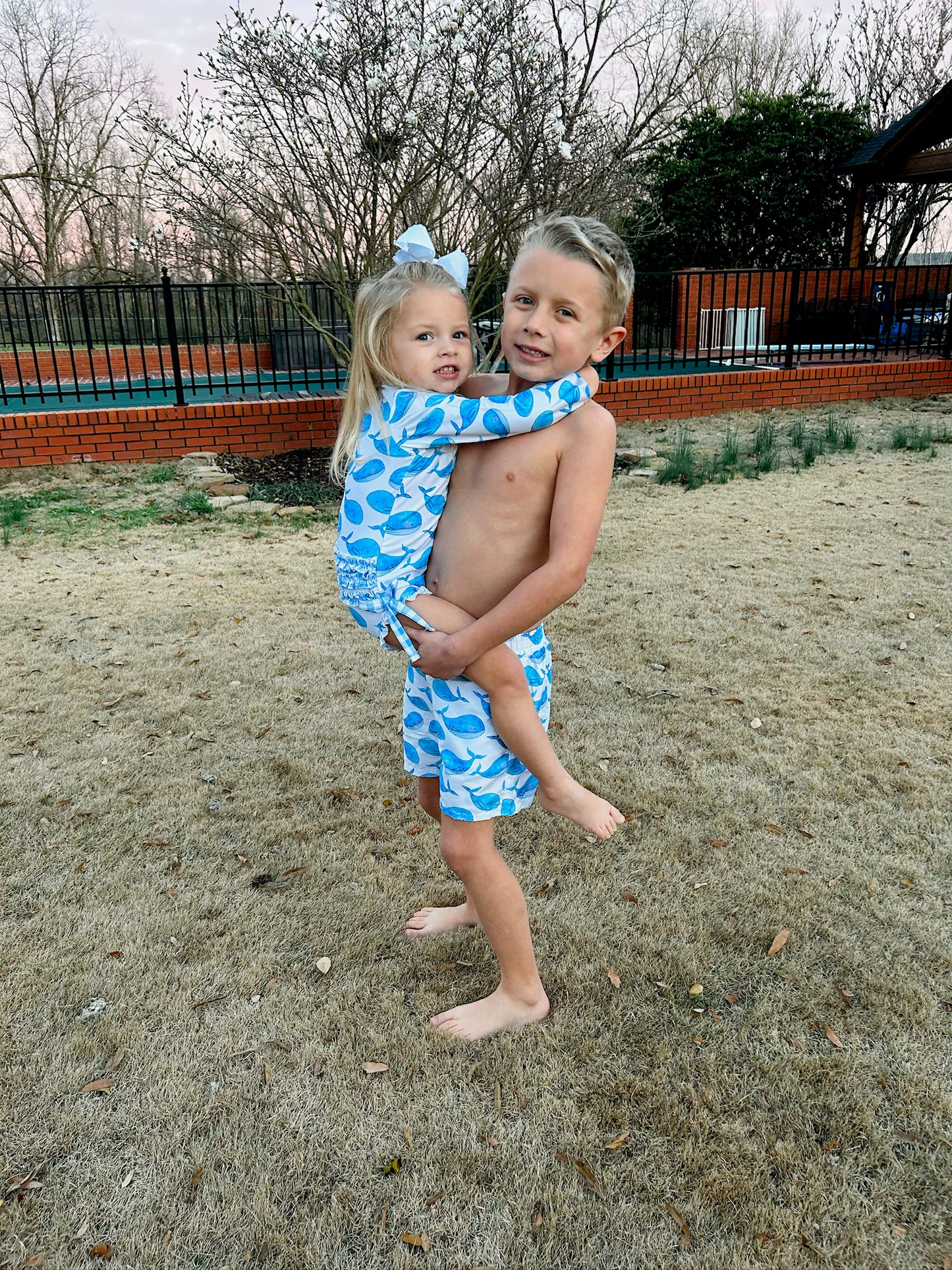 Whales - Ruffle Bottom Swimsuit