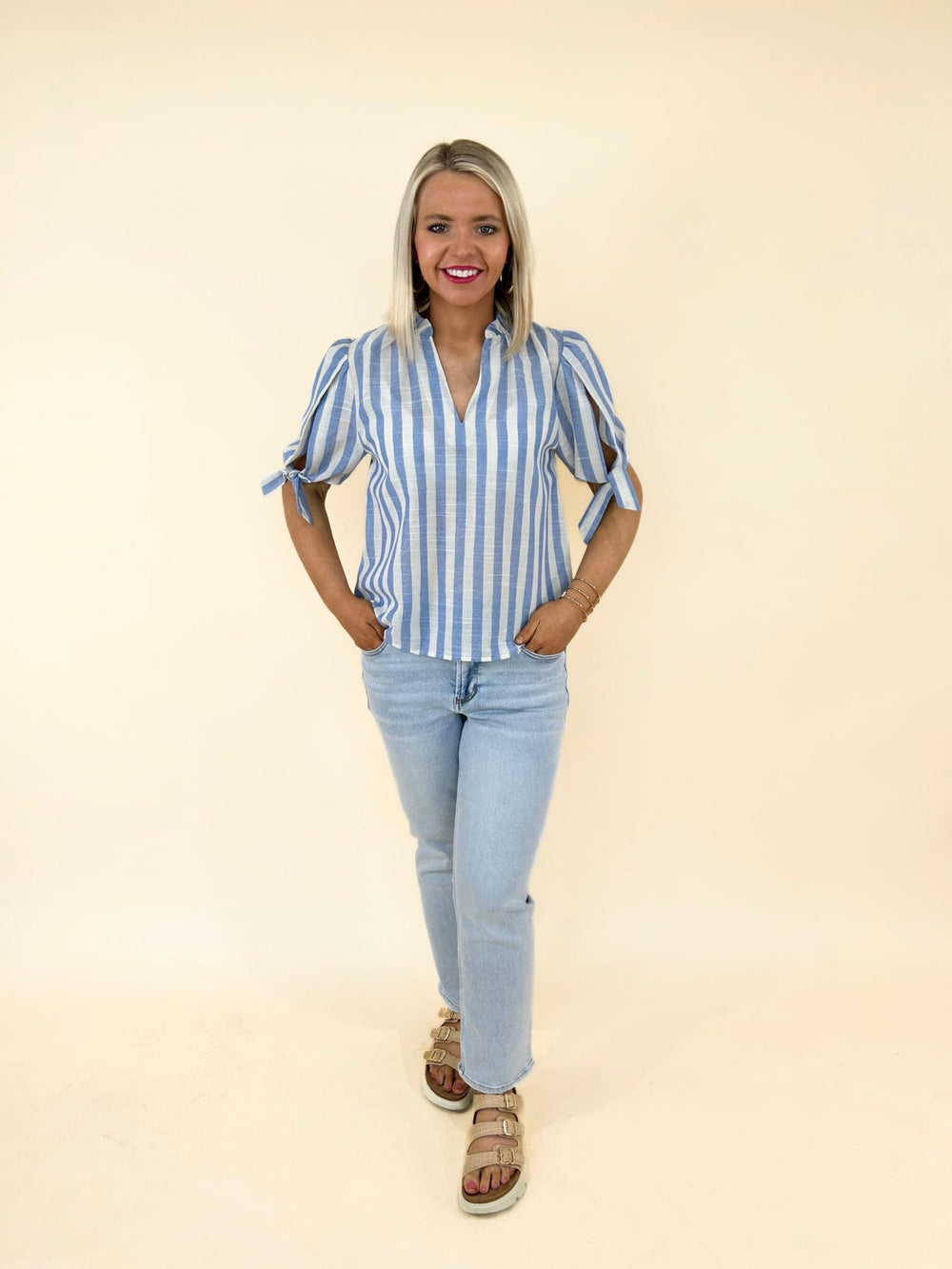 Mckinley Stripe Tie Top