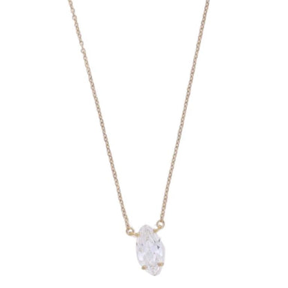 Gold Cable Chain Necklace with Marquise Crystal
