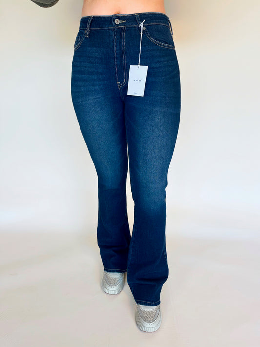 High Rise Dark Stone Flare Jeans