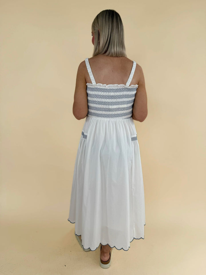 Leona Scallop Edge Midi Dress