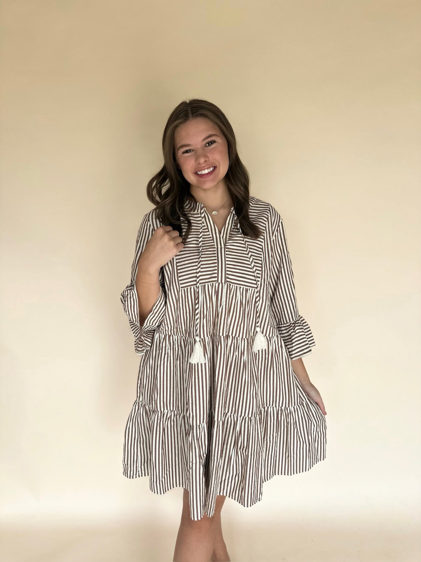 Brisa Striped Baby Doll Dress