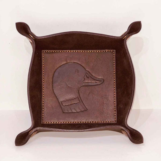 Duck Leather Embossed Valet Tray Dark Brown