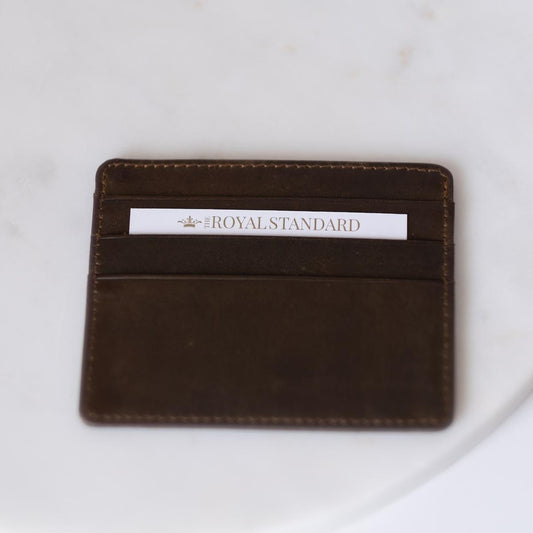 Leather Slim Wallet Dark Brown
