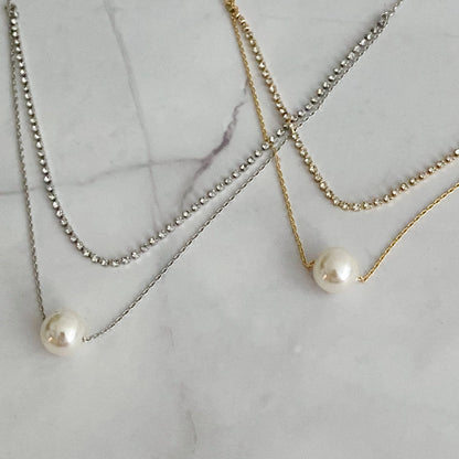 Layered Pearl and Shine Necklace