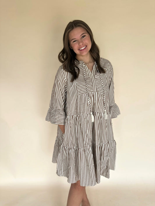 Brisa Striped Baby Doll Dress