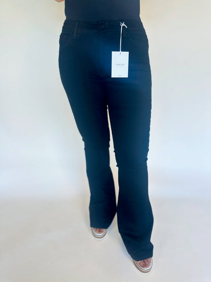 Mid Rise Black Flare Jeans
