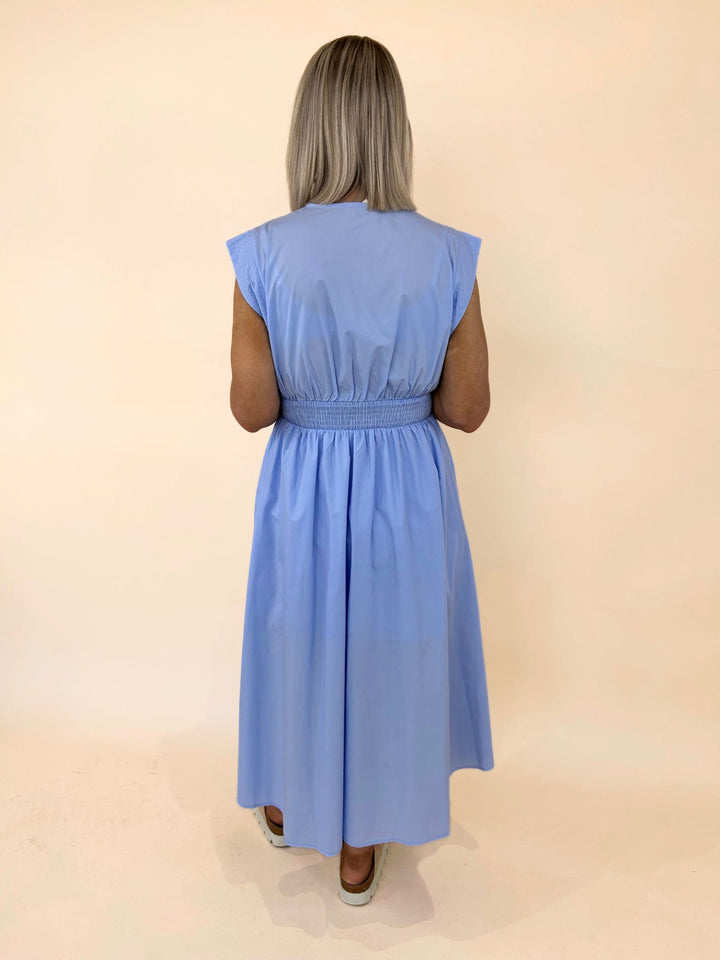Thalia V-neck Zip-Front Midi Dress