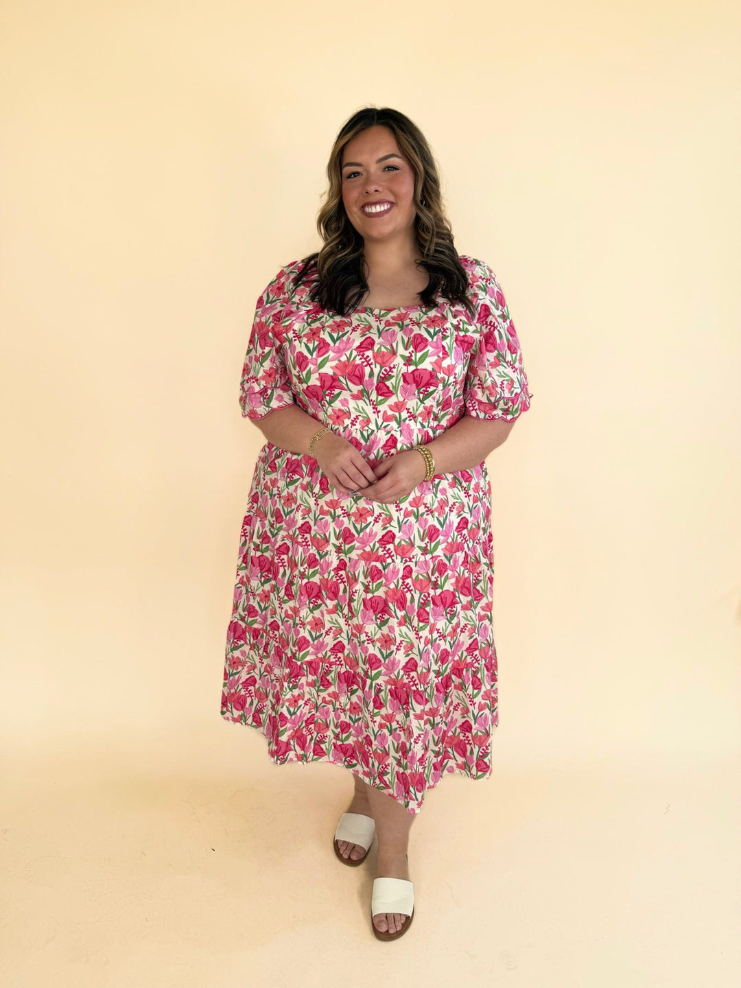 Jasmine Floral Tulip Sleeve Dress