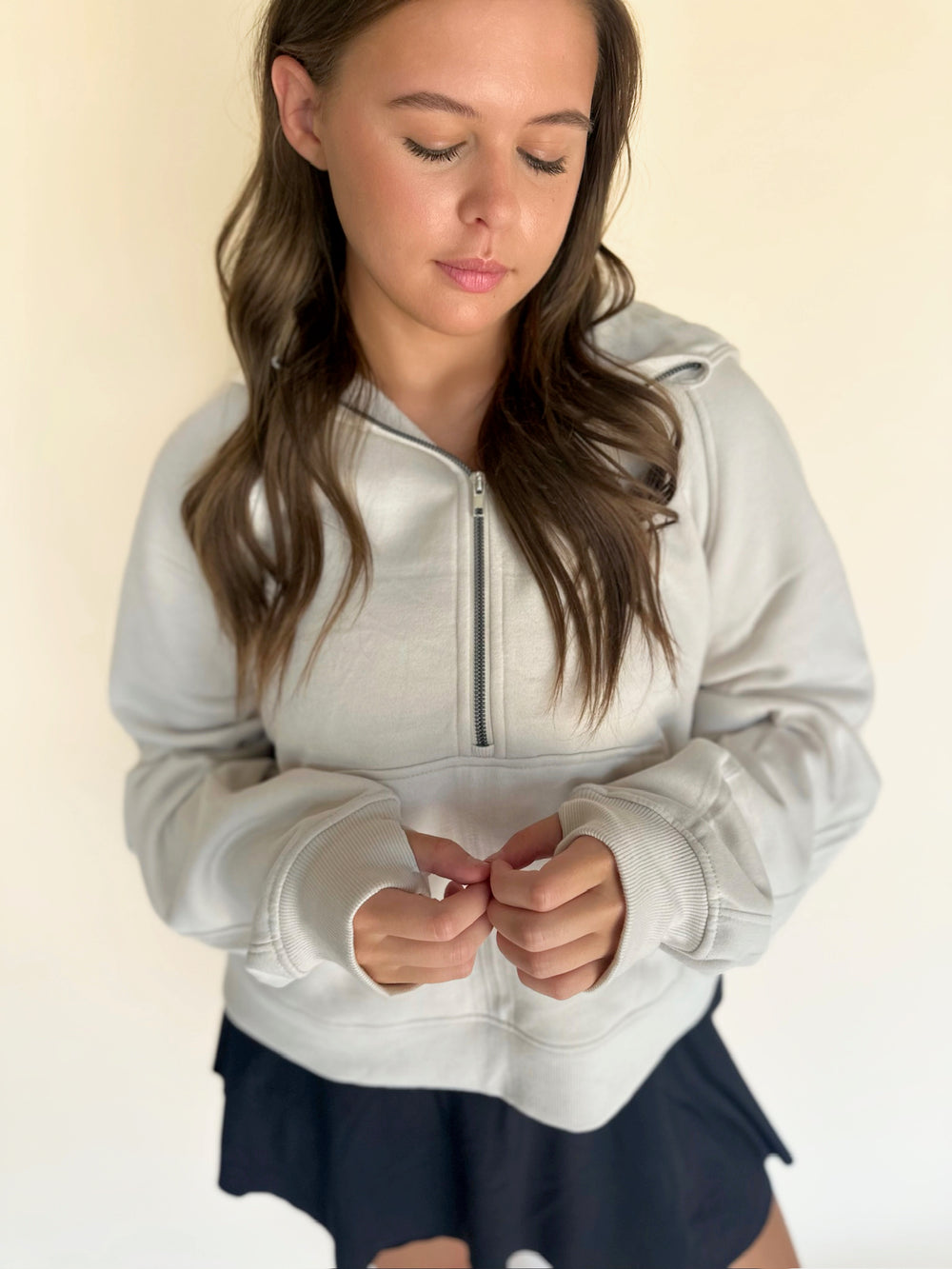 Half-Zip Scuba Oversized Hoodie