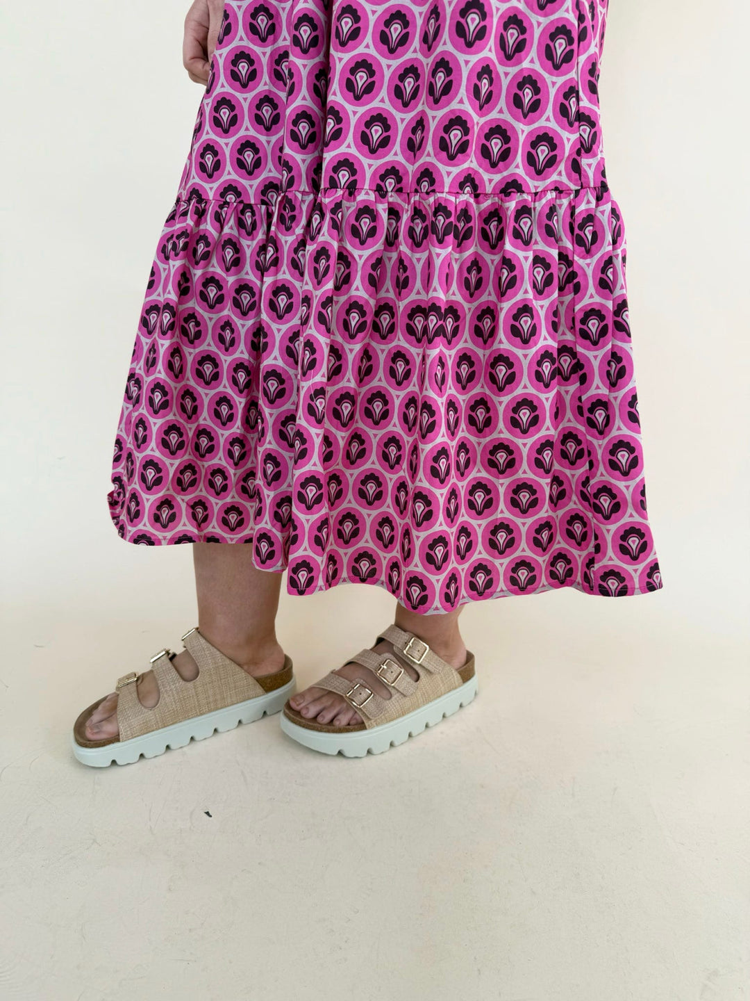The Uptown Pink Midi Dress