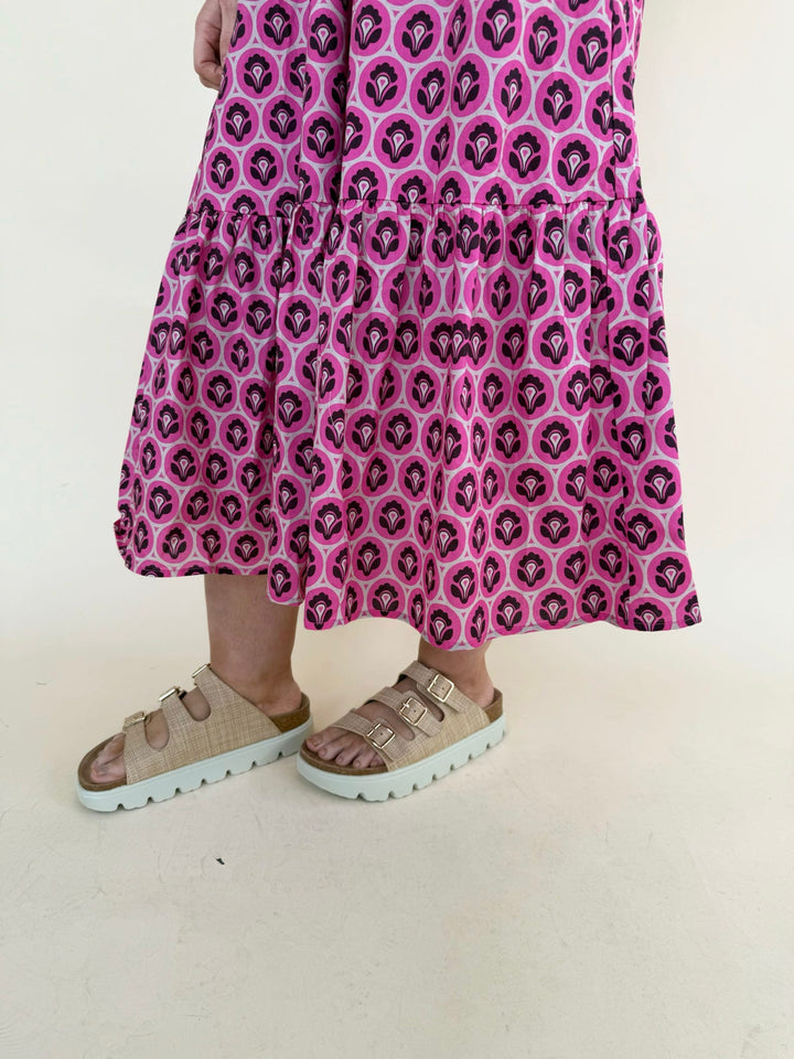 The Uptown Pink Midi Dress