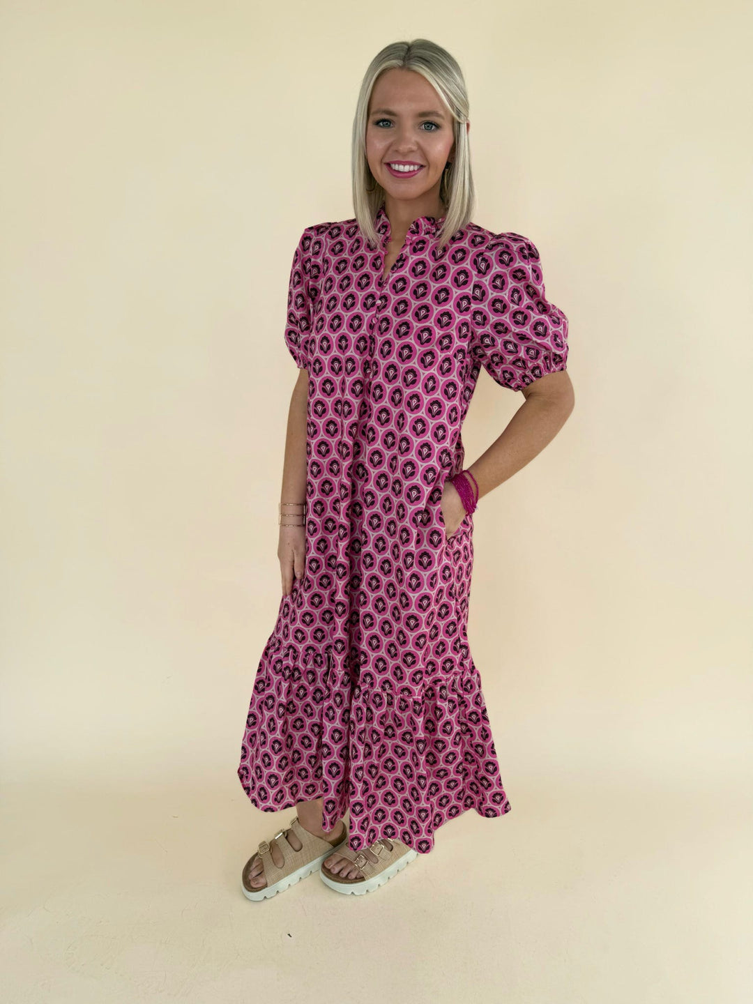 The Uptown Pink Midi Dress