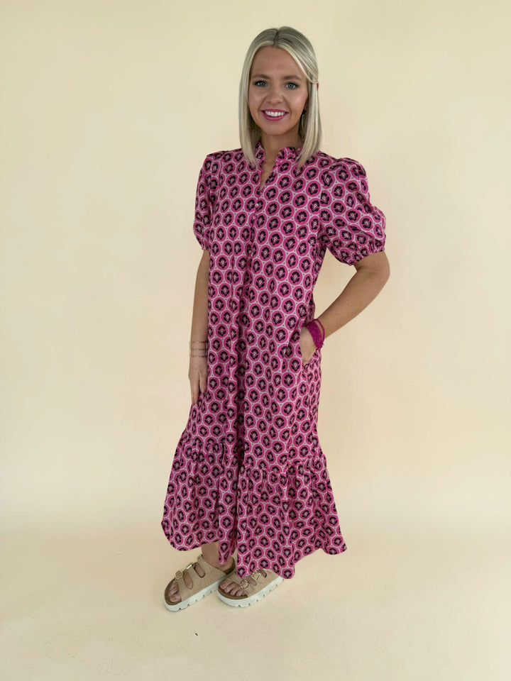 The Uptown Pink Midi Dress