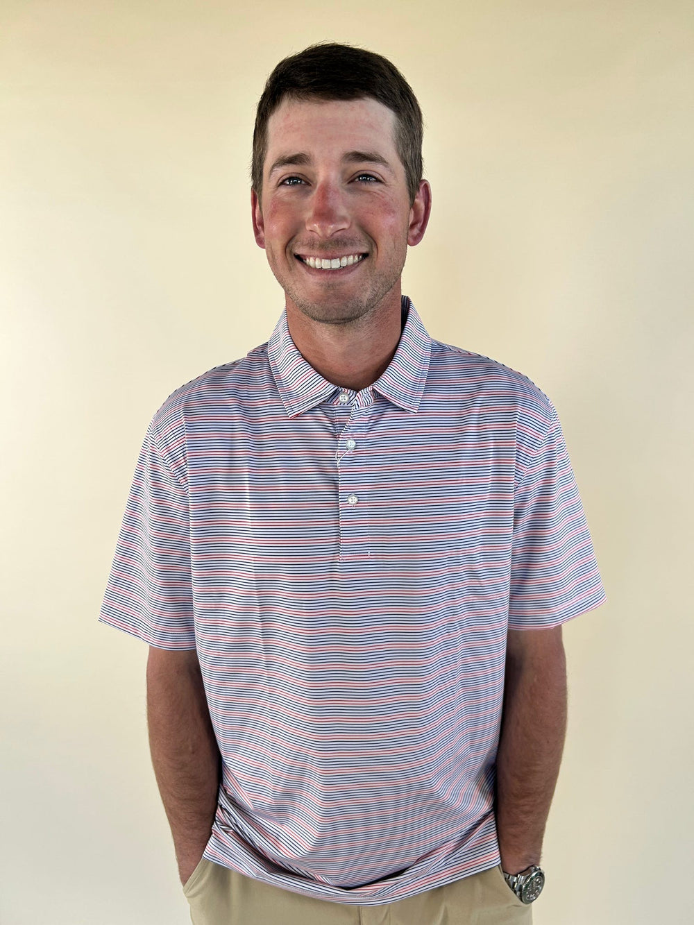 Men’s Performance Thin Stripe Polo