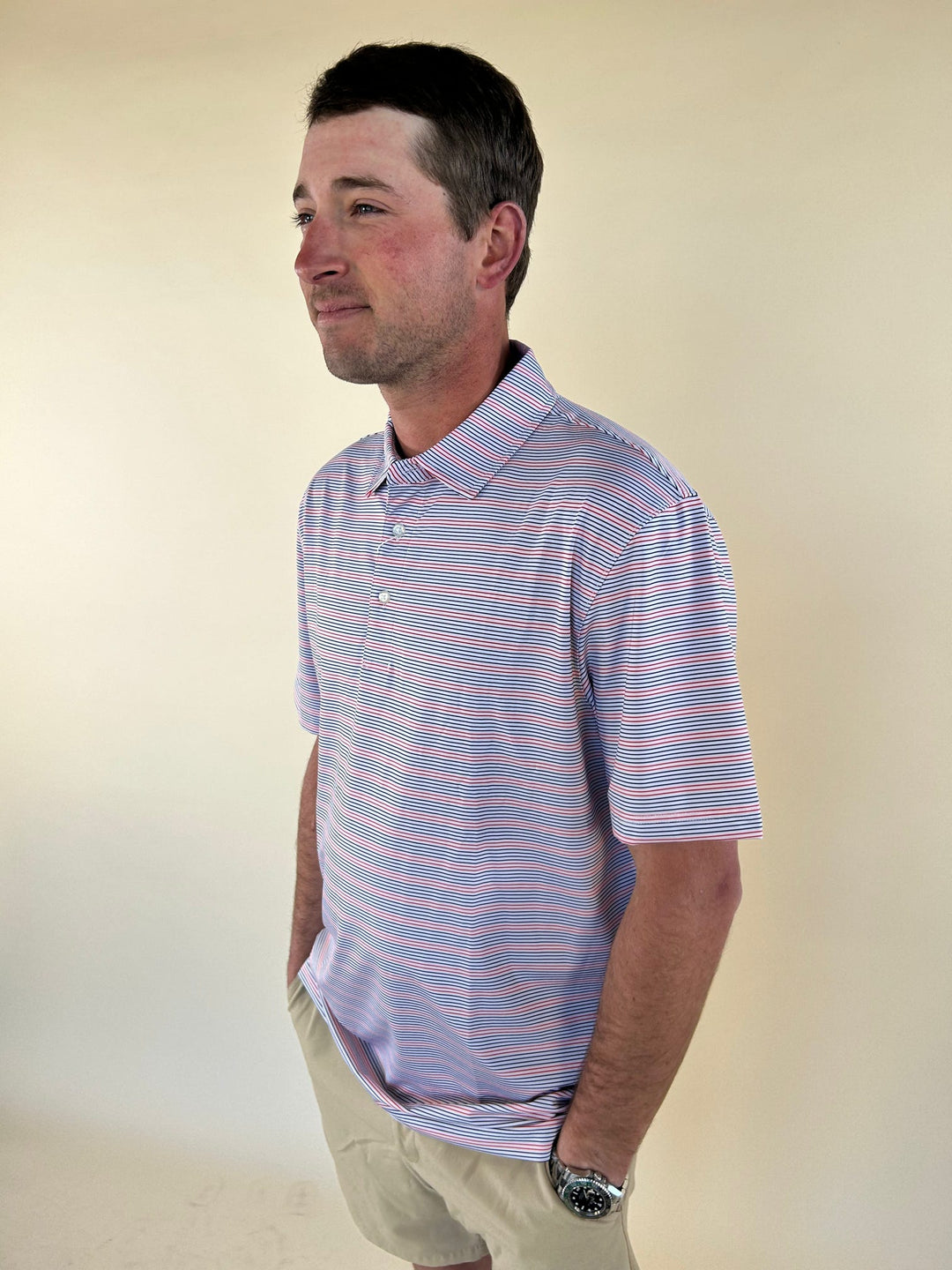 Men’s Performance Thin Stripe Polo
