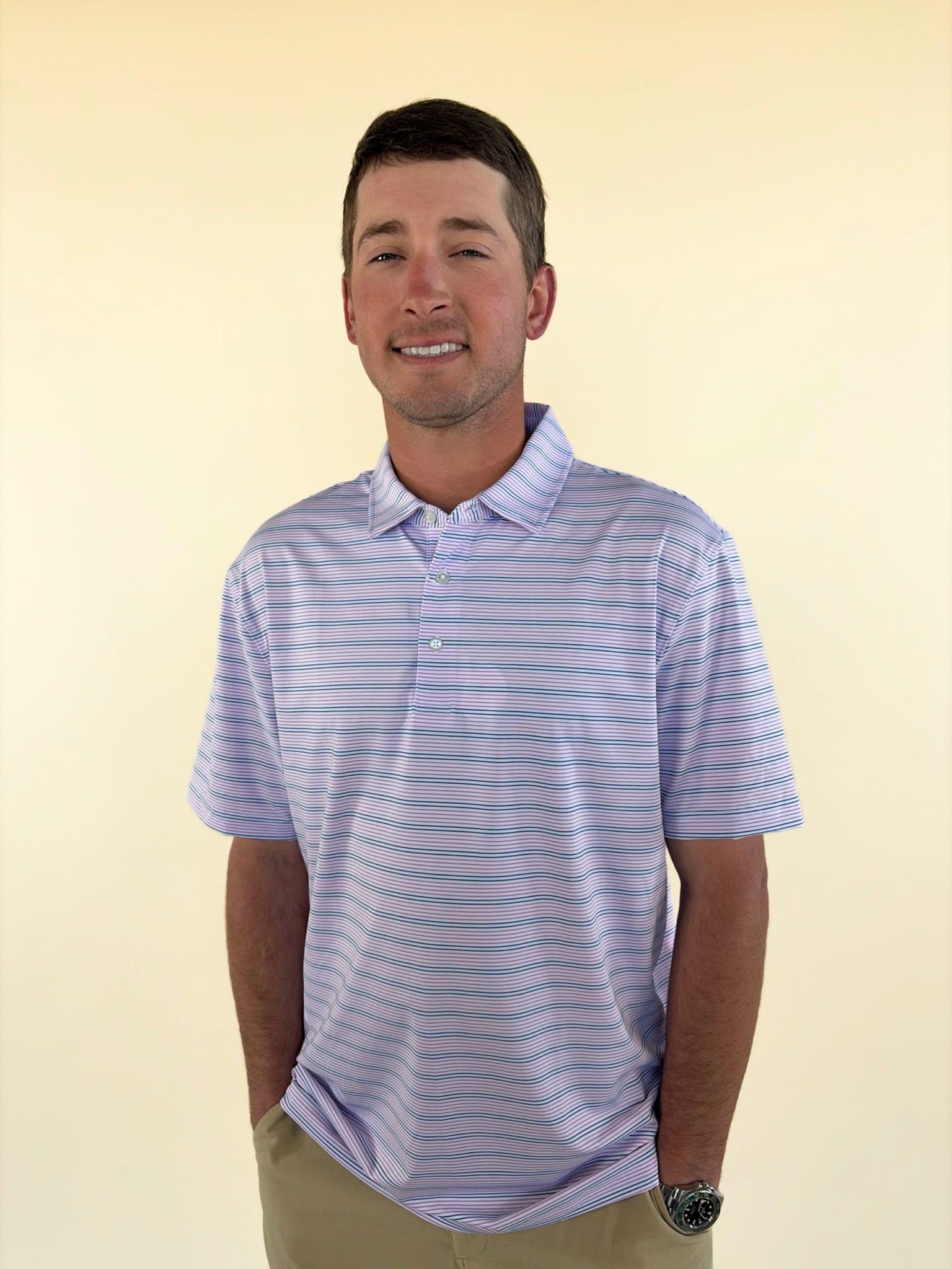 Men’s Performance Thin Stripe Polo – Square 1 Boutique