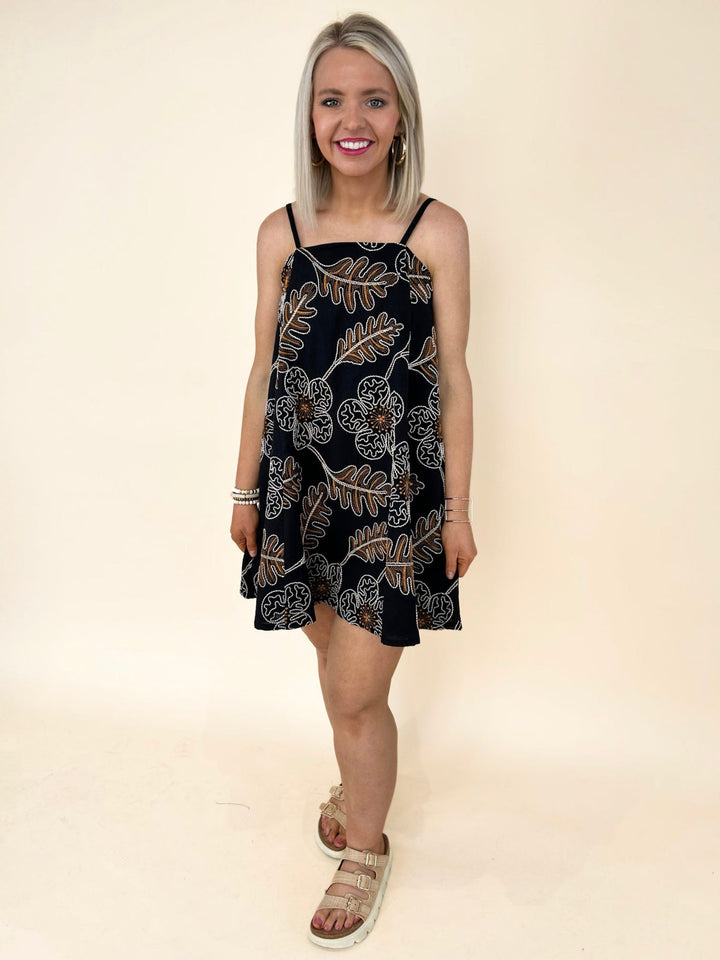 Ellis Embroidered A-Line Dress
