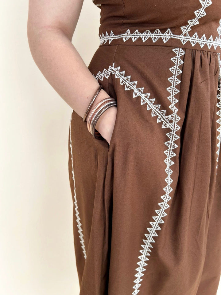 Ayla Fable Contrast Stitch Maxi Dress