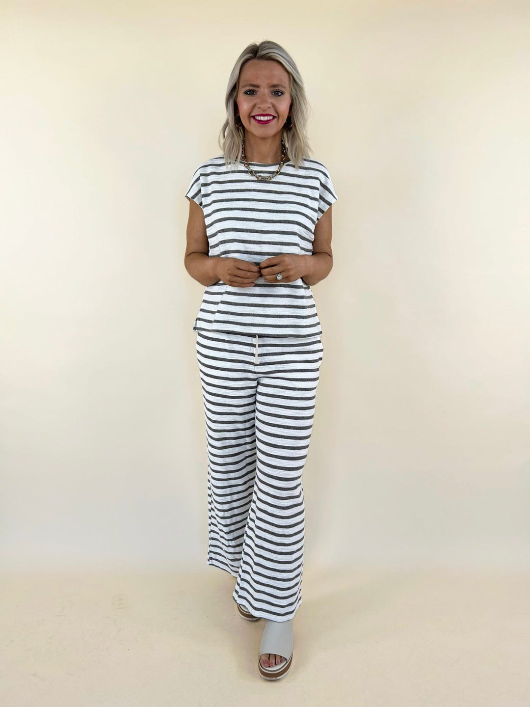 Alia Striped Knit Set