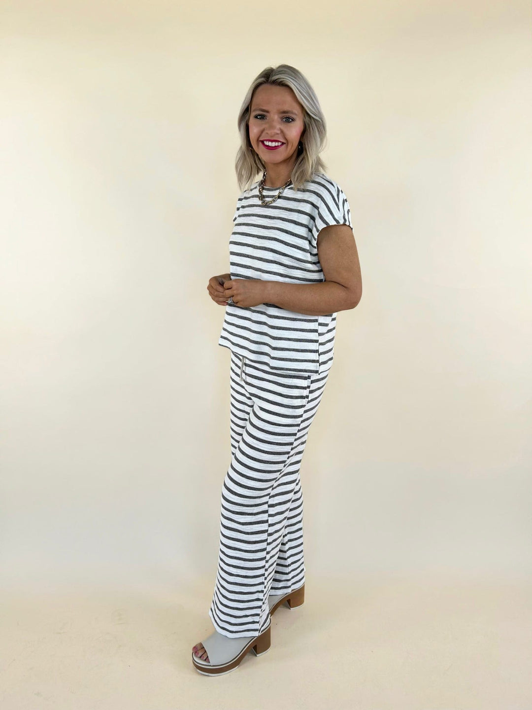 Alia Striped Knit Set