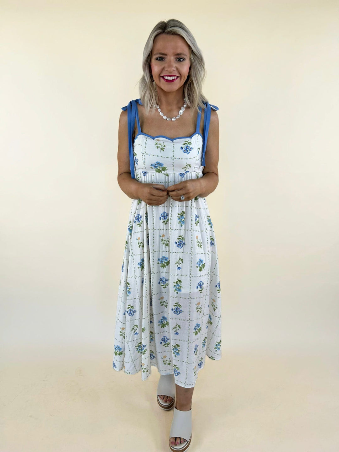 Willa Floral Tile Midi Dress
