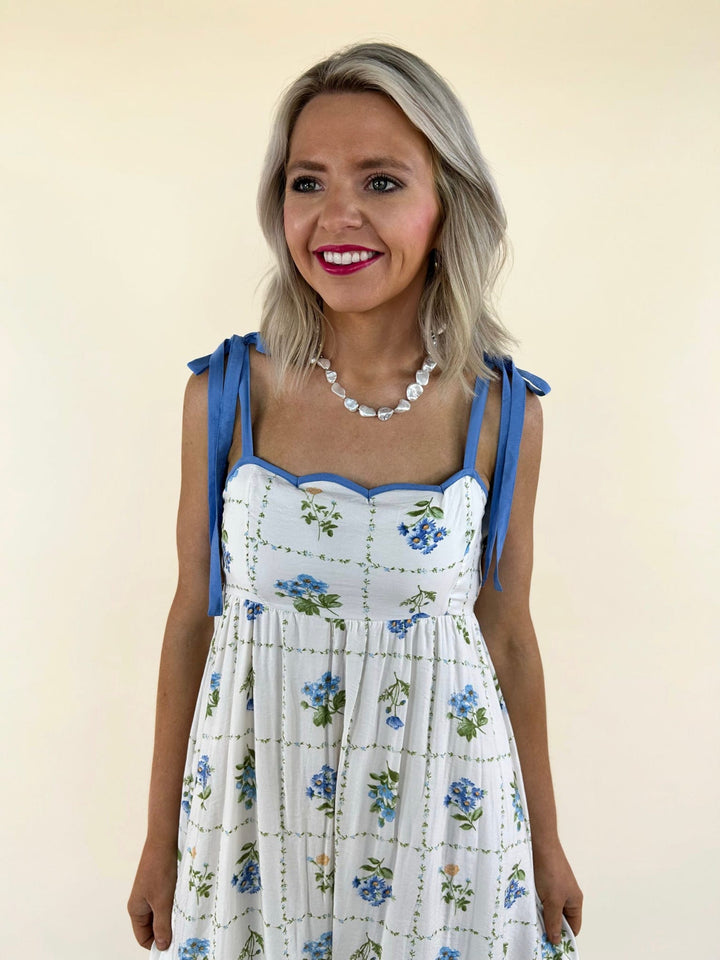 Willa Floral Tile Midi Dress